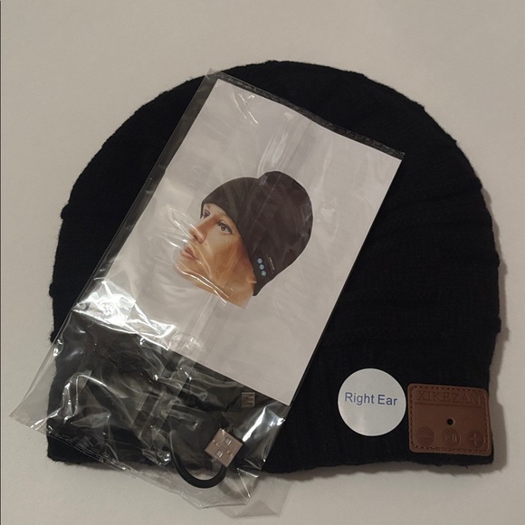 Xikezan | Black Knit Bluetooth Speaker Beanie Cap | Exercise Sports Outdoors NWT - Picture 12 of 15